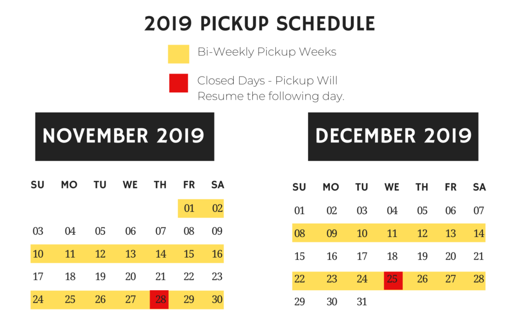 Garbage Pickup Schedule - Carrier Container Company